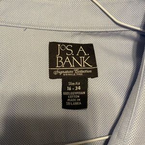 Jos. A. Bank wrinkle free dress shirt size 16-34. Slim fit.